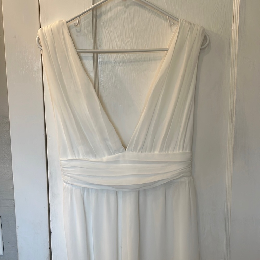 Lulu’s Divine Muse White Wide-Leg Wedding Jumpsuit